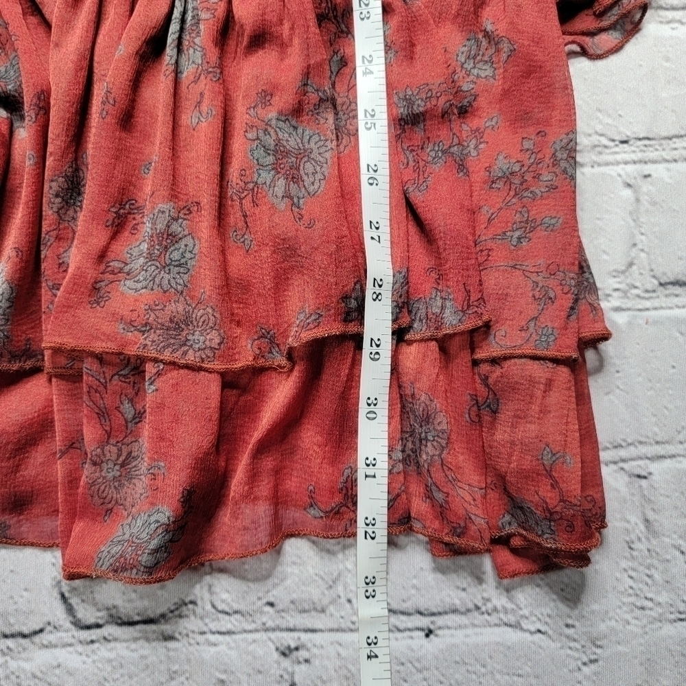 Free People Sunsetter Floral Ruffle Mini Dress Red Size S - Picture 15 of 16